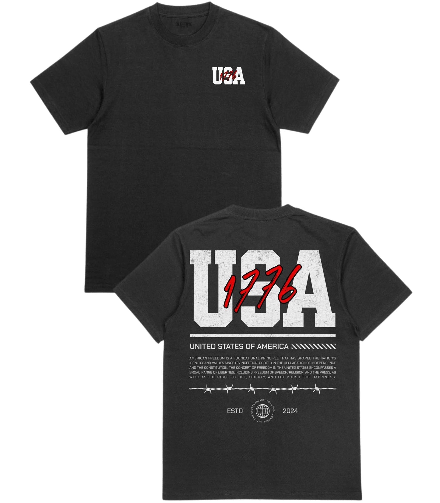 USA 1776 T-Shirt - Crimson